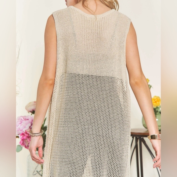 #247 SALE 🛑OS Boho Chic Trendy Crochet Cover Up Tunic Top - Picture 4 of 7